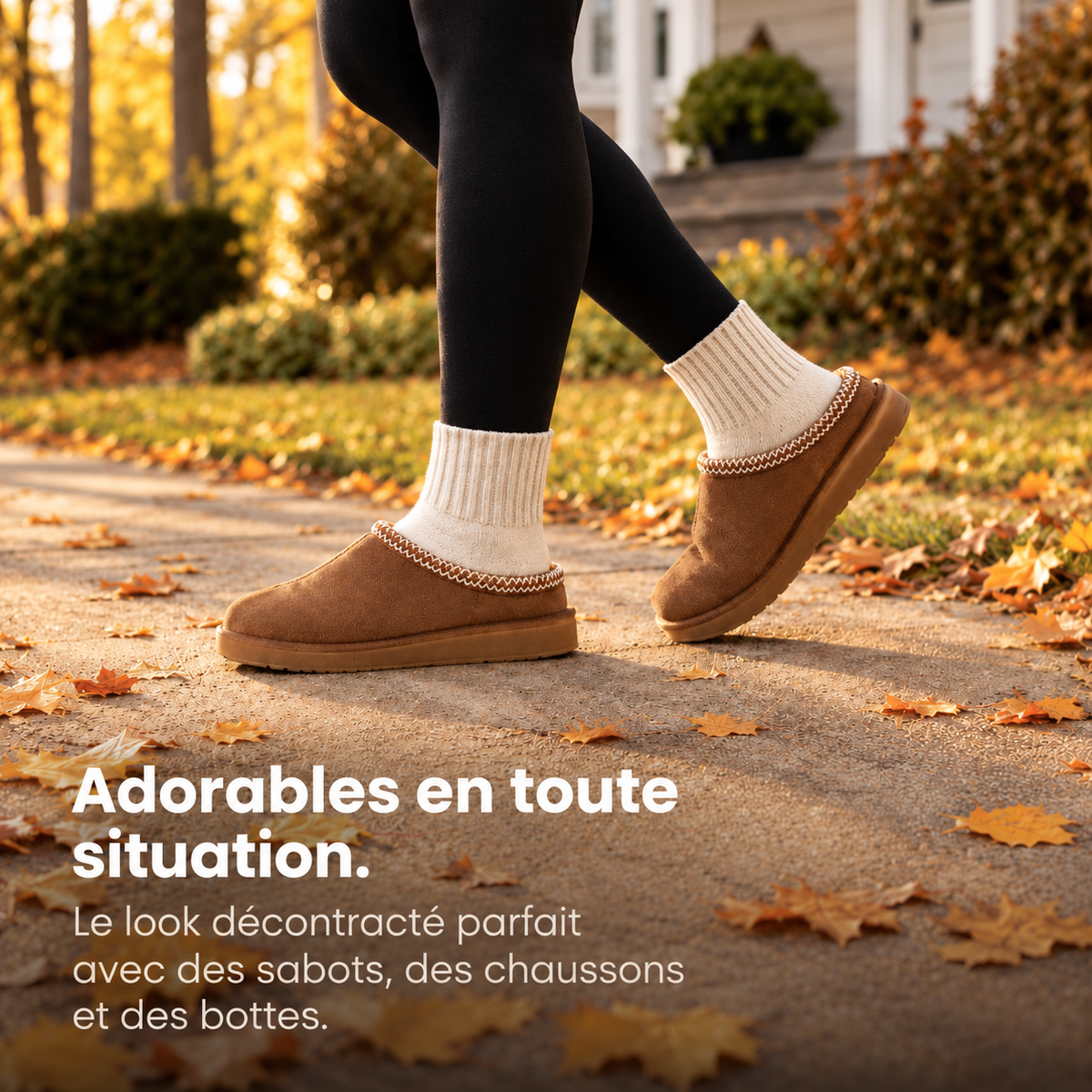 Chaussettes Cocooning Crème – Lot de 5 paires