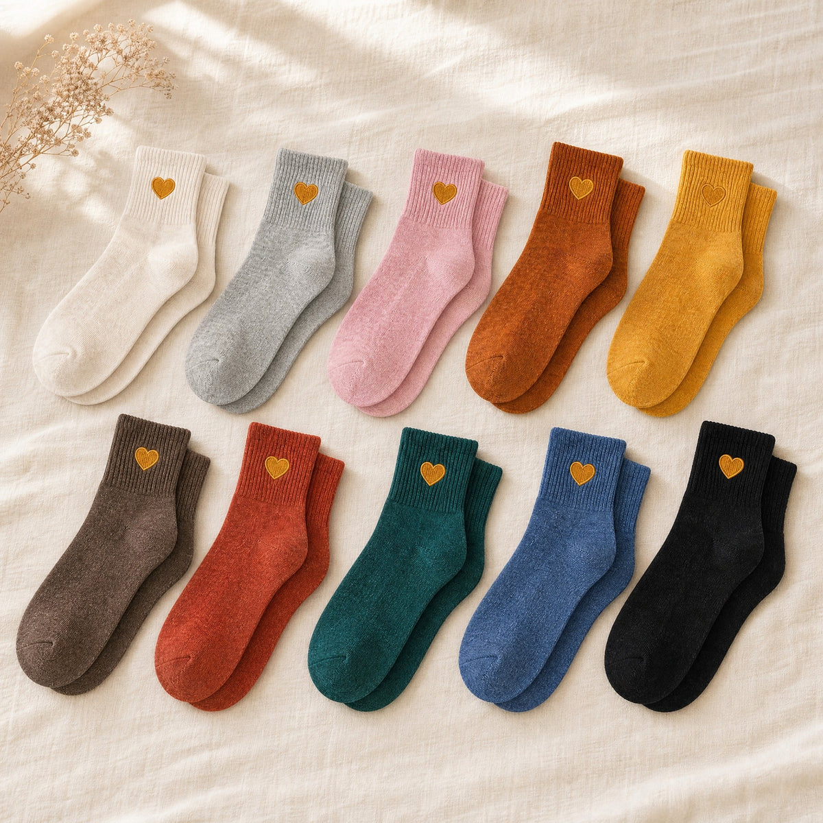 Chaussettes Petit Cœur Doré
