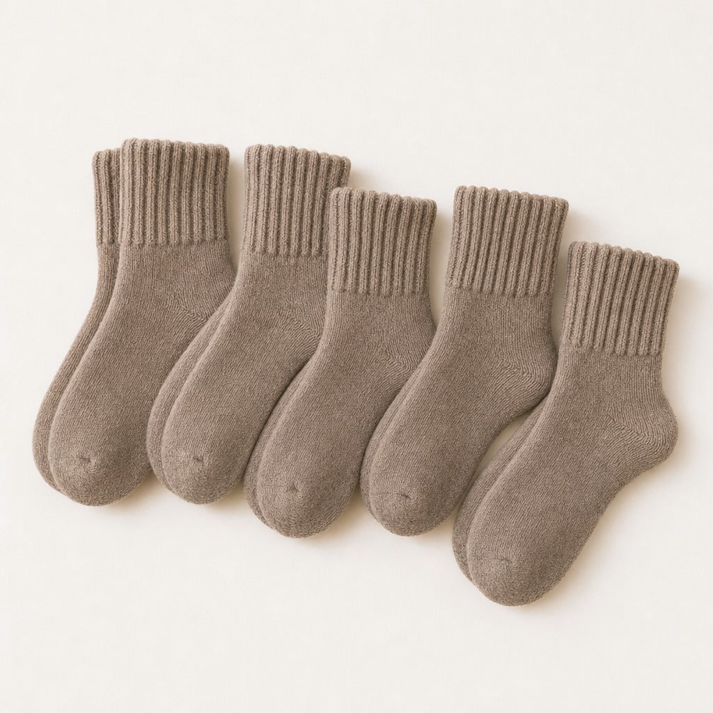 Chaussettes Cocooning Taupe – Lot de 5 paires