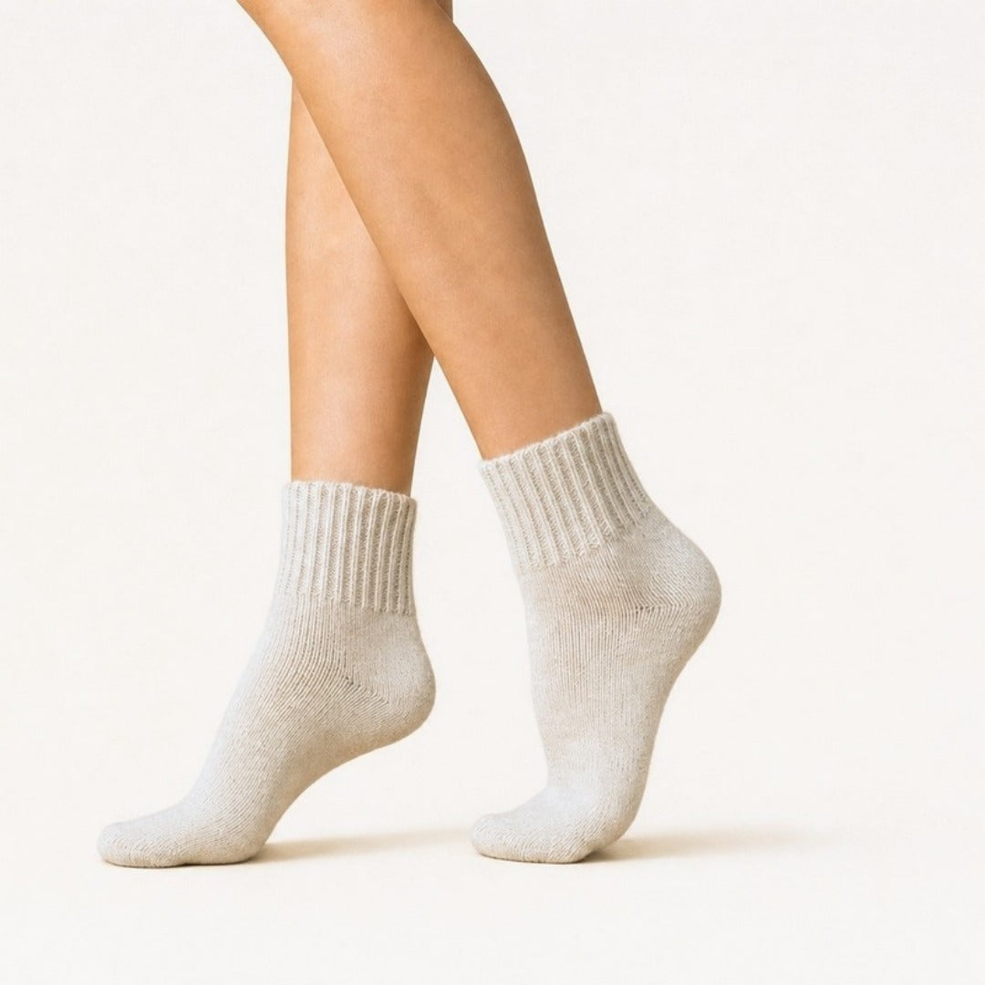 Chaussettes Cocooning Crème – Lot de 5 paires